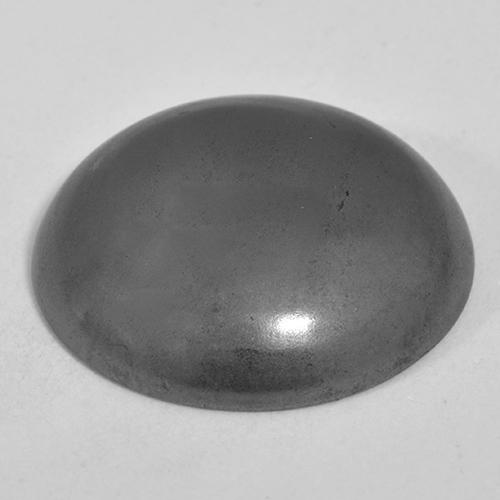 Hematita cinza natural 24,48ct, corte redondo, opaco
