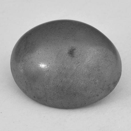 Hematita cinza natural 6,60ct, corte oval, opaco