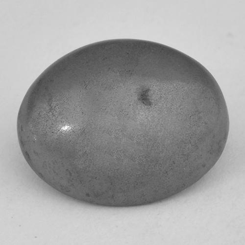 Hematita cinza natural 6,60ct, corte oval, opaco