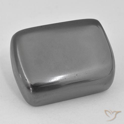 38.42ct Natural Cinza prateado Hematita, Almofada, Opaco