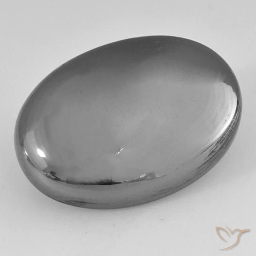 36.25ct Natural Cinza prateado Hematita, oval, Opaco