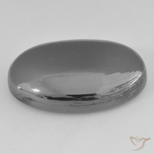 Hematita Cinza prateado Natural 36.25ct, oval, Opaco