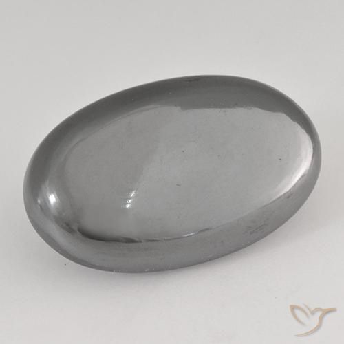 31.84ct Natural cinza médio Hematita, oval, Opaco