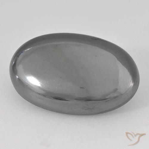 Hematita cinza médio Natural 31.84ct, oval, Opaco
