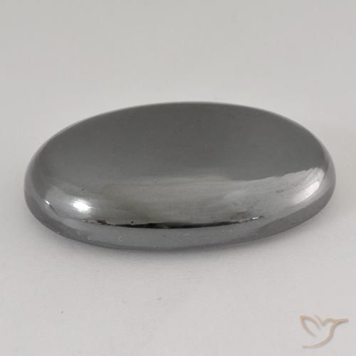 Hematita cinza médio Natural 31.84ct, oval, Opaco