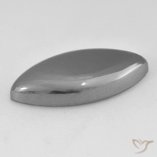Hematita Cinza prateado Natural 18.77ct, Marquesa, Opaco