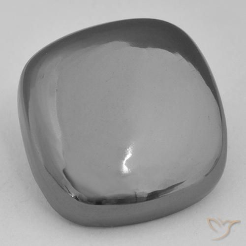 29.63ct Natural Cinza prateado Hematita, Almofada, Opaco
