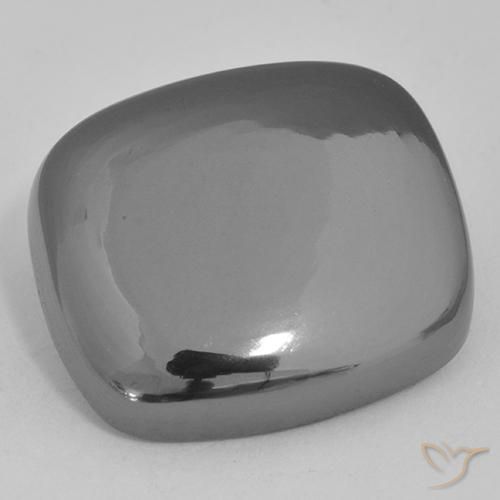 25.80ct Natural Cinza prateado Hematita, Almofada, Opaco