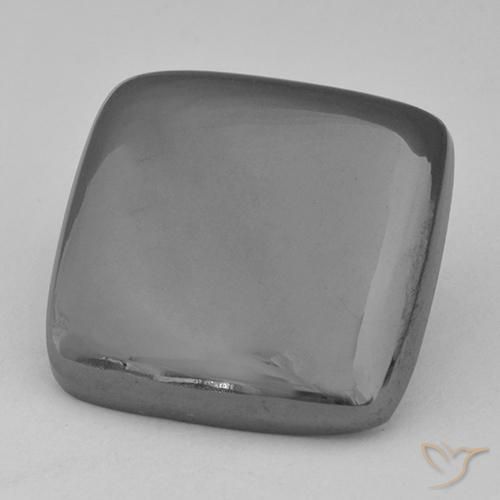 27.67ct Natural Cinza prateado Hematita, Almofada, Opaco