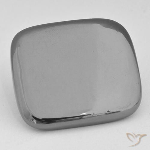 42.61ct Natural Cinza prateado Hematita, Almofada, Opaco