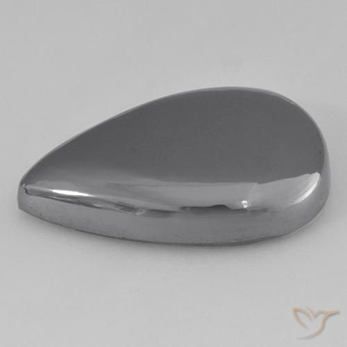 Hematita Cinza prateado Natural 28.80ct, Formato de pêra, Opaco