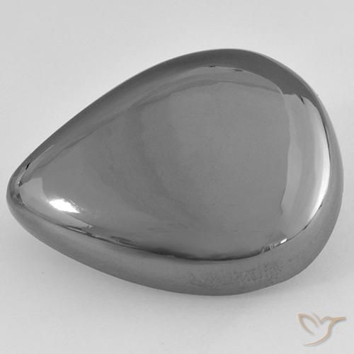 37.08ct Natural cinza médio Hematita, Formato de pêra, Opaco