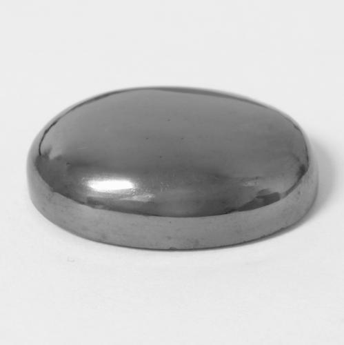 Hematita cinza natural 27,53ct, corte oval, opaco