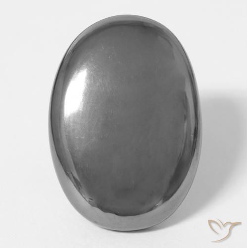 30.46ct Natural cinza médio Hematita, oval, Opaco