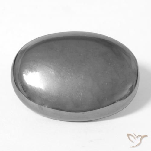 Hematita cinza médio Natural 30.46ct, oval, Opaco