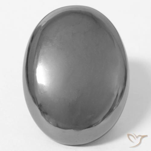 38.27ct Natural Cinza prateado Hematita, oval, Opaco