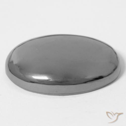 Hematita Cinza prateado Natural 38.27ct, oval, Opaco