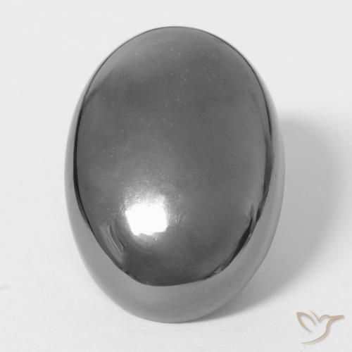 28.61ct Natural Cinza prateado Hematita, oval, Opaco