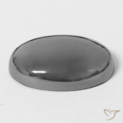 Hematita Cinza prateado Natural 28.61ct, oval, Opaco