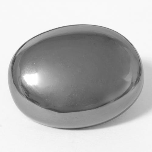 Hematita cinza natural 35,89ct, corte oval, opaco