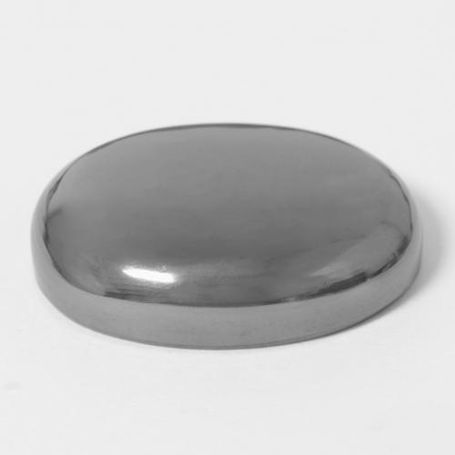 Hematita cinza natural 35,89ct, corte oval, opaco