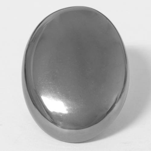 Hematita cinza natural 30,00ct, corte oval, opaco