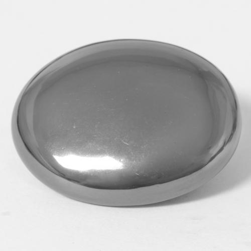 Hematita cinza natural 30,00ct, corte oval, opaco
