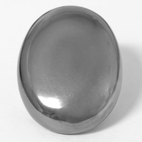 Hematita cinza natural 39,16ct, corte oval, opaco