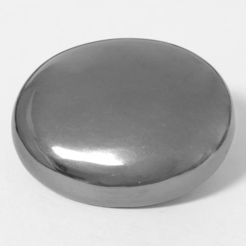 Hematita cinza natural 39,16ct, corte oval, opaco