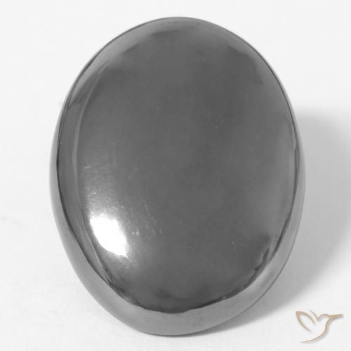 35.42ct Natural cinza médio Hematita, oval, Opaco
