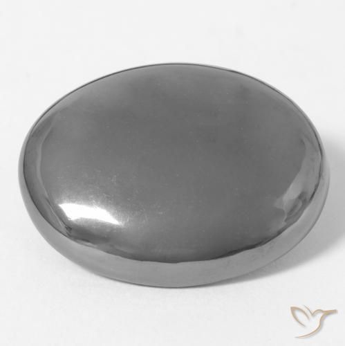 Hematita cinza médio Natural 35.42ct, oval, Opaco