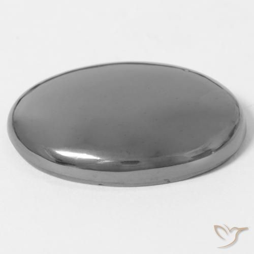 Hematita cinza médio Natural 35.42ct, oval, Opaco