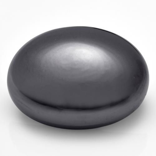 Hematita cinza natural 38,89ct, corte oval, opaco