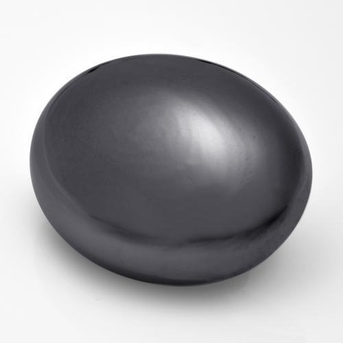 Hematita cinza natural 38,89ct, corte oval, opaco