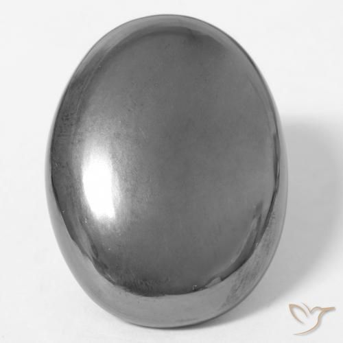 41.66ct Natural Cinza prateado Hematita, oval, Opaco