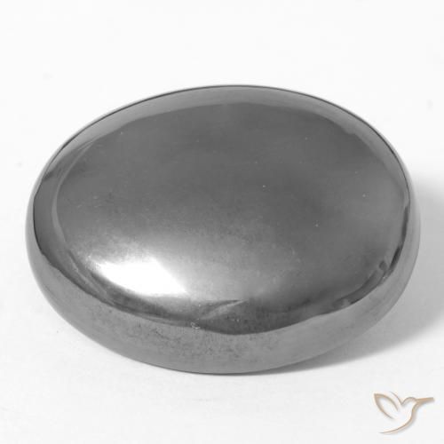 Hematita Cinza prateado Natural 41.66ct, oval, Opaco