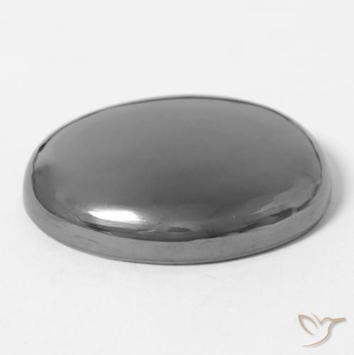 Hematita Cinza prateado Natural 41.66ct, oval, Opaco