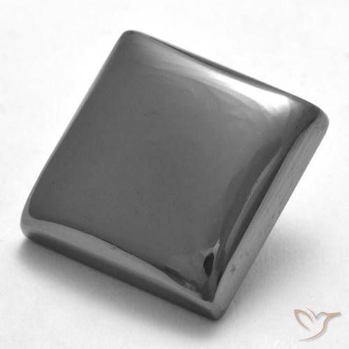 Hematita cinza médio Natural 24.36ct, Quadrado, Opaco
