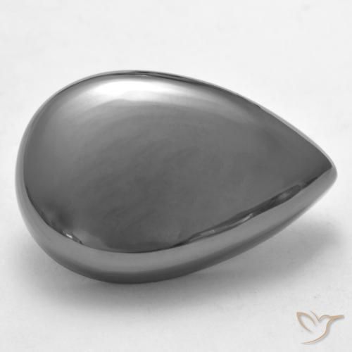 Hematita cinza médio Natural 35.96ct, Formato de pêra, Opaco