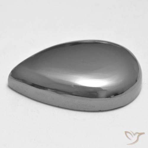 Hematita cinza médio Natural 35.96ct, Formato de pêra, Opaco