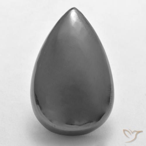 33.32ct Natural Cinza prateado Hematita, Formato de pêra, Opaco