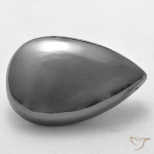 Hematita Cinza prateado Natural 33.32ct, Formato de pêra, Opaco