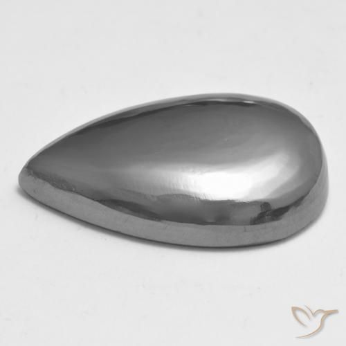 Hematita Cinza prateado Natural 33.32ct, Formato de pêra, Opaco
