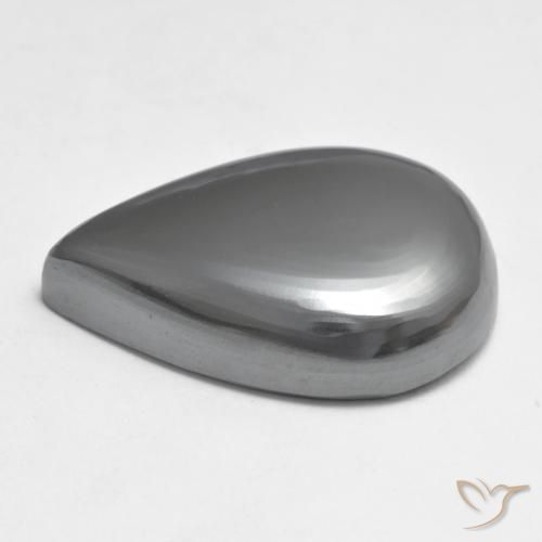 Hematita cinza médio Natural 33.79ct, Formato de pêra, Opaco