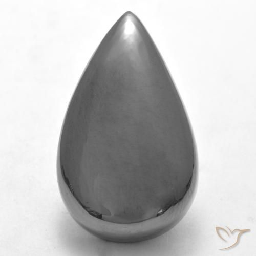29.52ct Natural cinza médio Hematita, Formato de pêra, Opaco