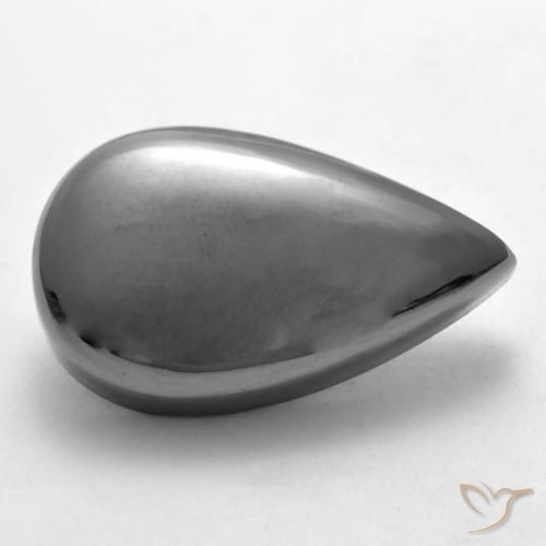 Hematita cinza médio Natural 29.52ct, Formato de pêra, Opaco