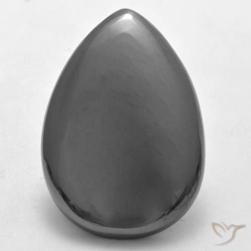 26.26ct Natural Cinza prateado Hematita, Formato de pêra, Opaco