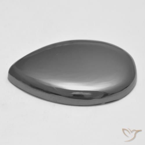 Hematita Cinza prateado Natural 26.26ct, Formato de pêra, Opaco