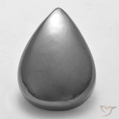 34.04ct Natural Cinza prateado Hematita, Formato de pêra, Opaco
