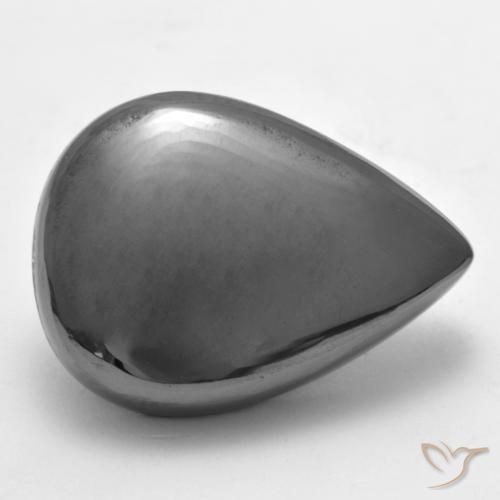 Hematita Cinza prateado Natural 34.04ct, Formato de pêra, Opaco